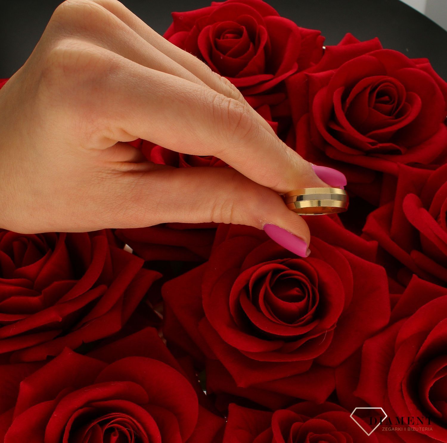 Obrączka Półokrągła środek z białego złota 585 DIAMENT wz 47  6mm Powiedz tak obrączkom marki DIAMENT !☆ Obrączki ślubne w ponad 300 wzorach ☆ (2).jpg